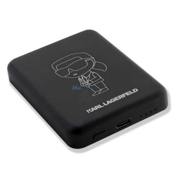 Karl Lagerfeld Powerbank indukciós KLPPBMKIOTTGK 5W 3000mAh fekete ikonikus MagSafe