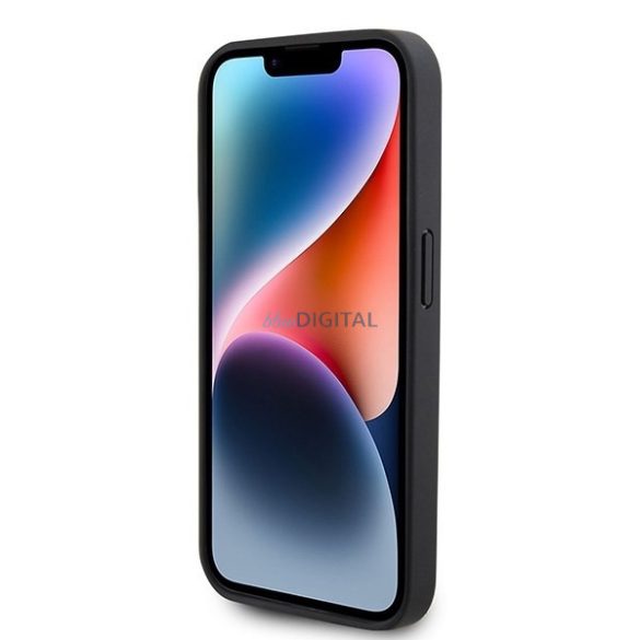 Guess GUHCP15LPCRTHCK iPhone 15 Pro 6.1" fekete/kék keménytok kroko háromszög fém logó