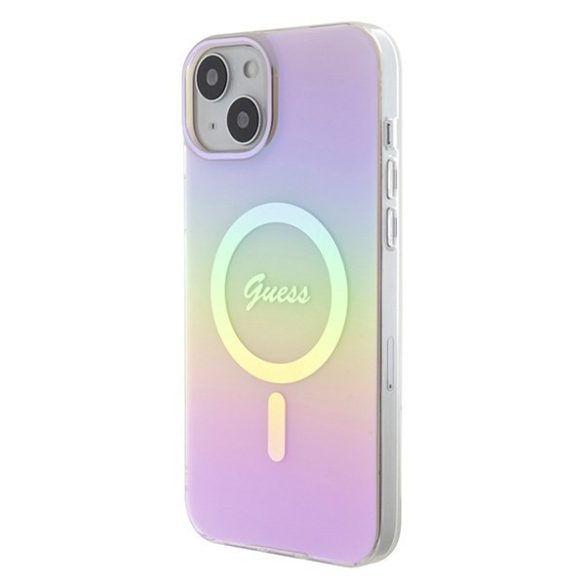 Guess GUHMP15SHITSP iPhone 15 6.1" rózsaszín keménytok IML Irizáló MagSafe