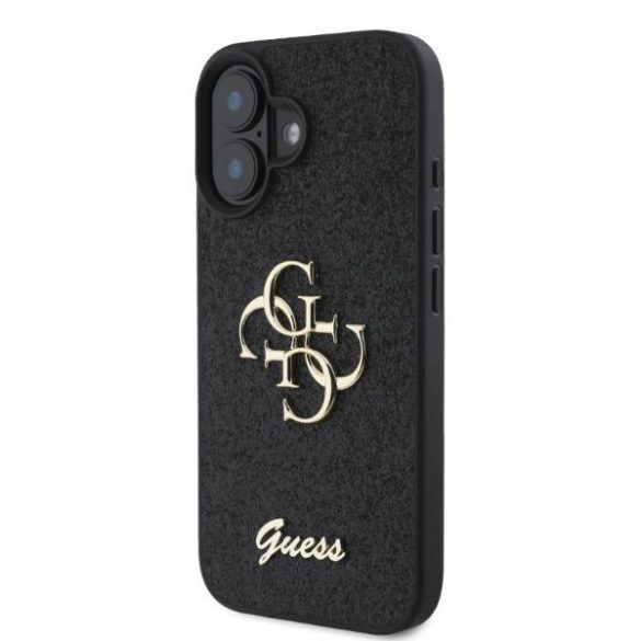 Guess GUHCP16SHG4SGK Fixed Glitter Big 4G keménytok iPhone 16 - fekete