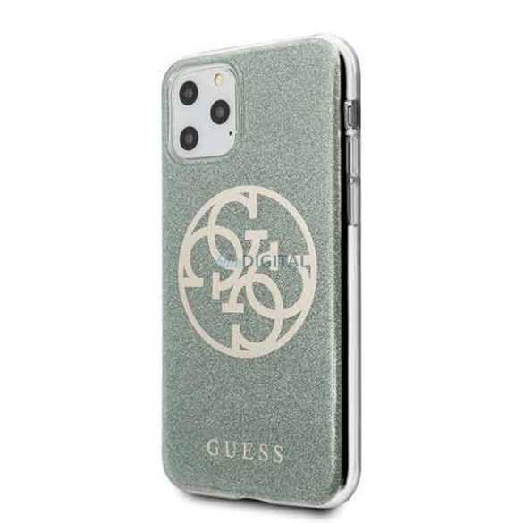 Guess GUHCN58PCUGLKA iPhone 11 Pro keki 4G Circle Glitter keménytok