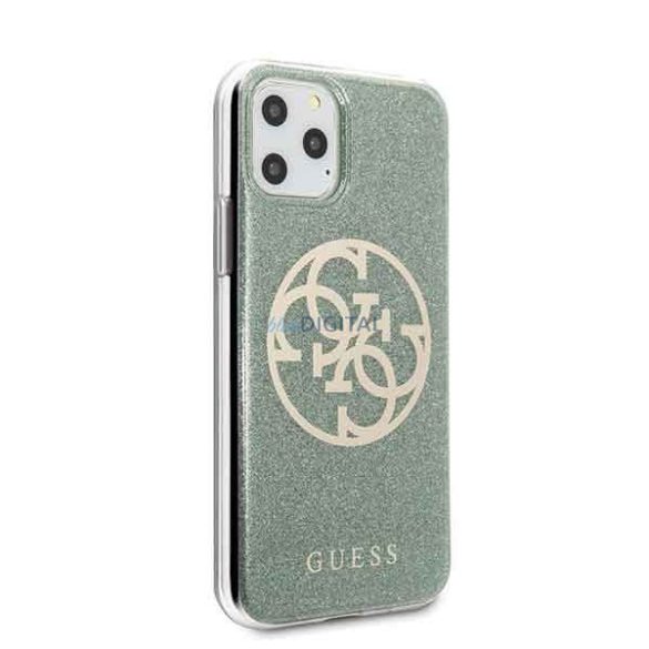 Guess GUHCN58PCUGLKA iPhone 11 Pro keki 4G Circle Glitter keménytok