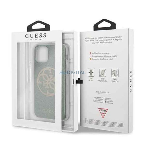 Guess GUHCN58PCUGLKA iPhone 11 Pro keki 4G Circle Glitter keménytok