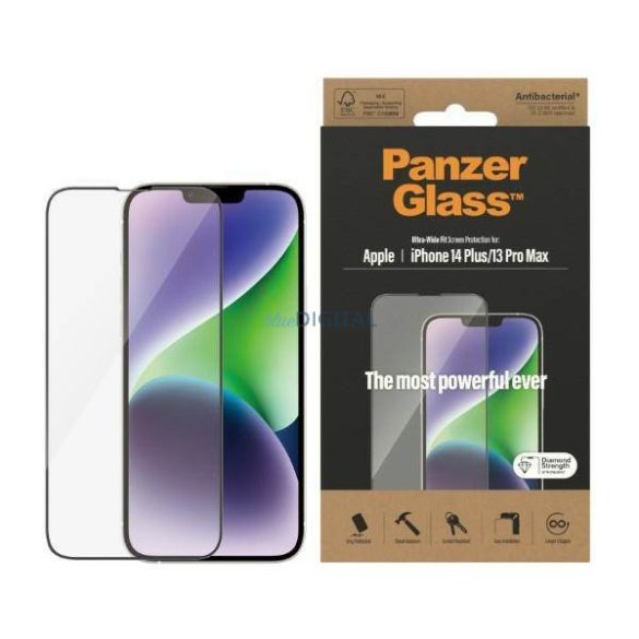 PanzerGlass Ultra-Wide Fit iPhone 14 Plus / 13 Pro Max 6,7" antibakteriális képernyővédő fólia