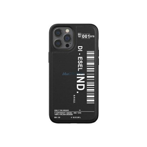 Diesel Moulded Case Core Barcode Graphic iPhone 12 Pro Max fekete/fehér tok