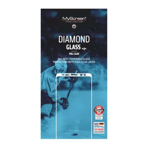 MYSCREEN DIAMOND GLASS EDGE képernyővédő üveg (2.5D, full glue, teljes felületén tapad, karcálló, 0.33 mm, 9H) FEKETE Samsung Galaxy J4 Plus (SM-J415F), Samsung Galaxy J6 Plus (SM-J610F)