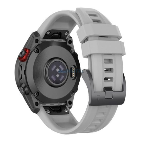 Pótszíj (egyedi méret, 22mm, szilikon, QuickFit csatlakozás) SZÜRKE Garmin Epix (Gen2), Garmin Fenix 3, Garmin Fenix 3 HR, Garmin Fenix 5, Garmin Fenix 6, Garmin Fenix 6 Pro, Garmin Fenix 6 Pro Solar, Garmin Fenix 6 Sapphire, Garmin Fenix