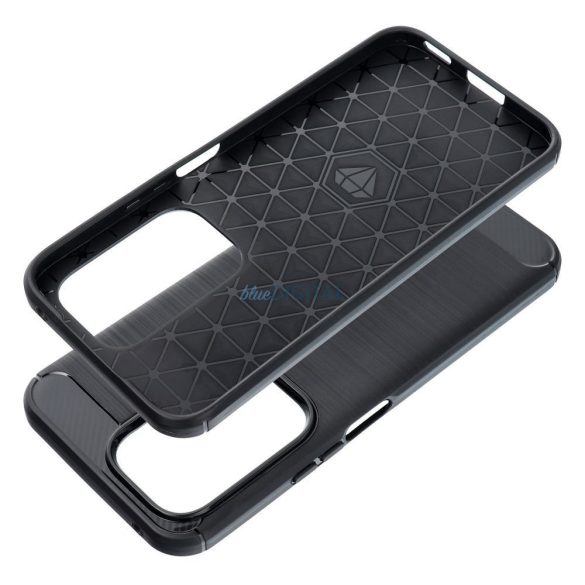 Honor 200 Lite szilikon tok, fekete, Carbon fiber