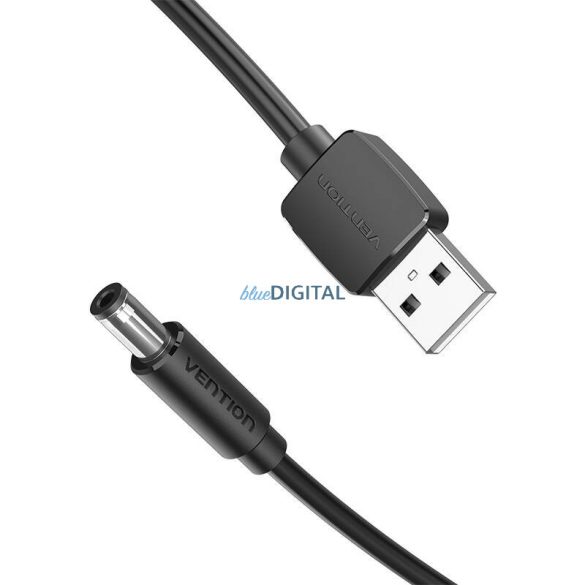 USB és DC 5.5mm tápkábel 0.5m Vention CEYBD (fekete)