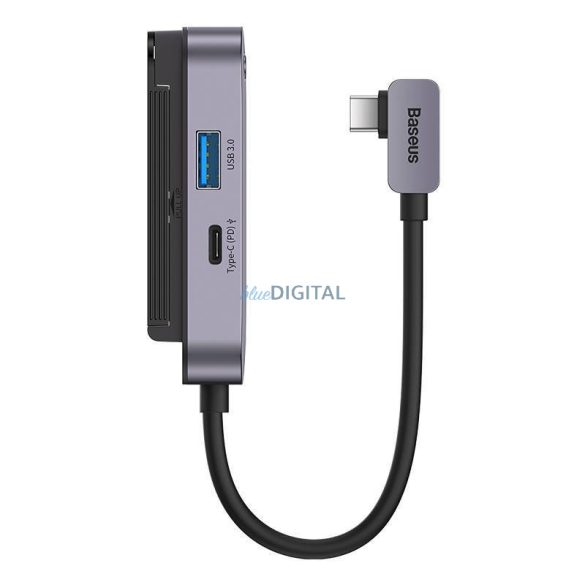 Baseus PadJoy 6 az 1-ben HUB USB-C - USB 3.0 + HDMI + USB-C PD + jack 3.5mm + SD/TF (szürke)