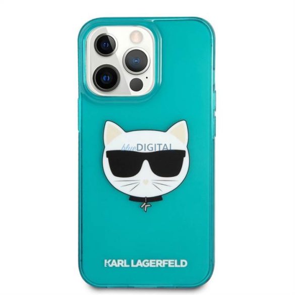 Eredeti tok Karl Lagerfeld iPhone 13 PRO / kék átlátszó Fluo KLHCP13LCHTRB