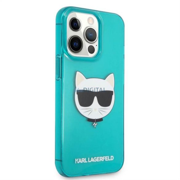 Eredeti tok Karl Lagerfeld iPhone 13 PRO / kék átlátszó Fluo KLHCP13LCHTRB