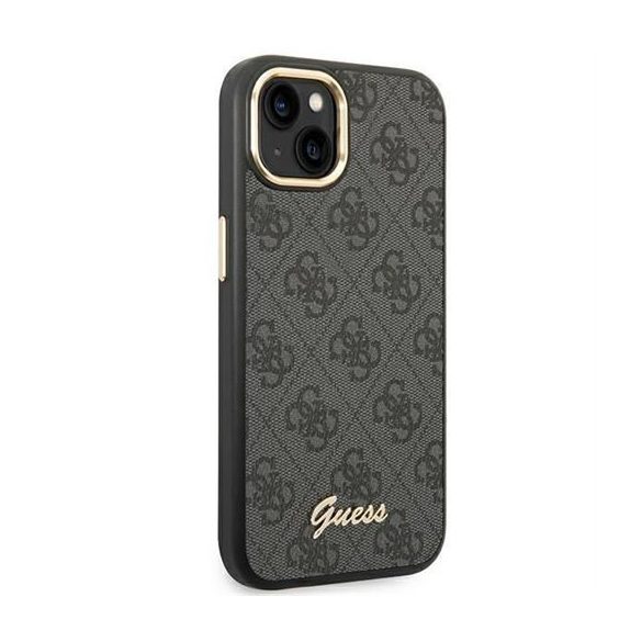 Guess GUHCP14SHG4SHK 4G Vintage Gold Logo tok iPhone 13 / 14 / 15 - fekete