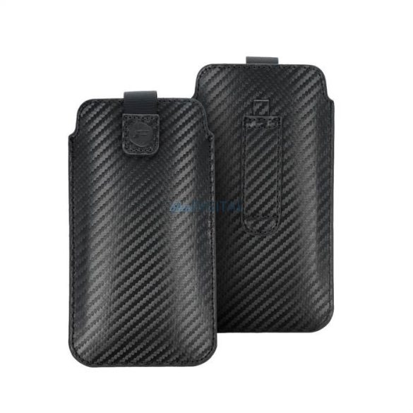 Forcell Pocket Carbon univerzális belebújtatós tok 158x84mm - fekete