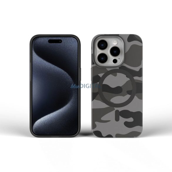 FORCELL F-PROTECT Levels with Dual Layer 4D technology, Military Drop-Test compatible with MagSafe for IPHONE 16 black camo