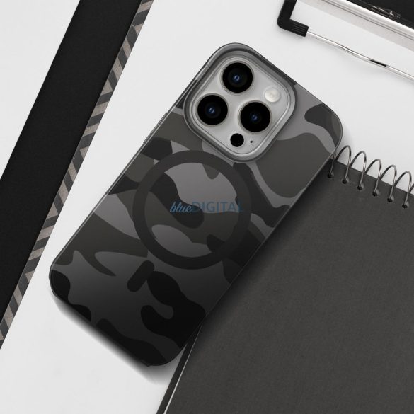 FORCELL F-PROTECT Levels with Dual Layer 4D technology, Military Drop-Test compatible with MagSafe for IPHONE 16 black camo