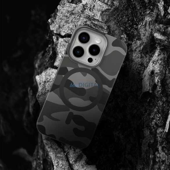 FORCELL F-PROTECT Levels with Dual Layer 4D technology, Military Drop-Test compatible with MagSafe for IPHONE 16 black camo