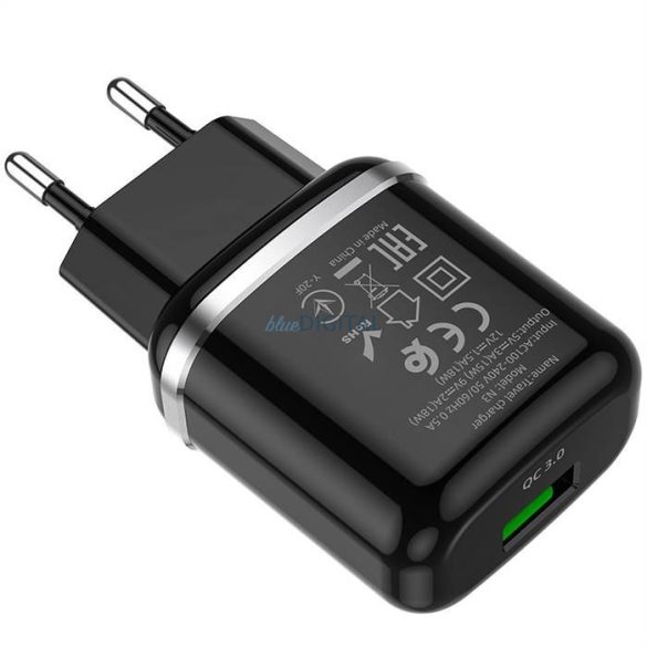 HOCO töltő USB 3A QC3.0 Gyors töltő Special egyport N3 fekete