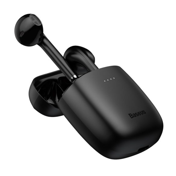 Baseus TWS Bluetooth sztereó headset v5.0 + töltőtok - Baseus W04 Pro True Wireless Earphones with Charging Case - fekete