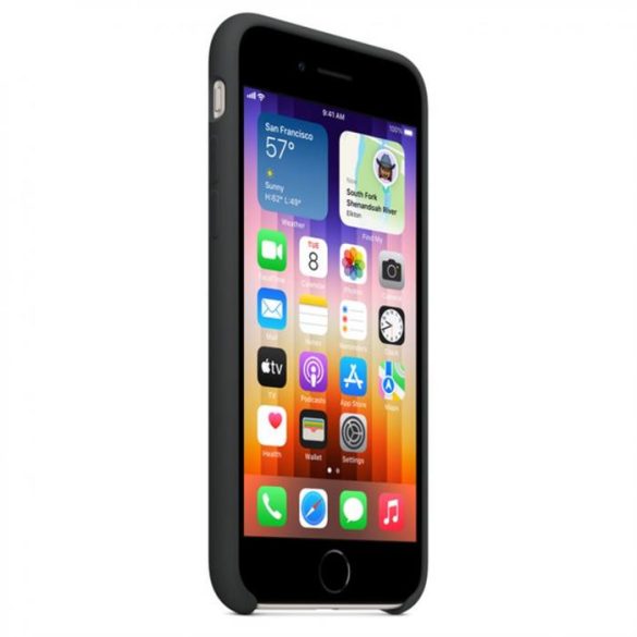 Apple iPhone SE3 Szilikon tok, Fekete