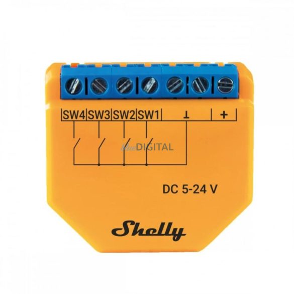 Shelly PLUS i4 DC - WiFi-s okos kapcsolómodul