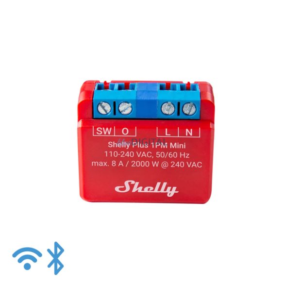Shelly PLUS 1PM mini egy áramkörös WiFi-s okosrelé