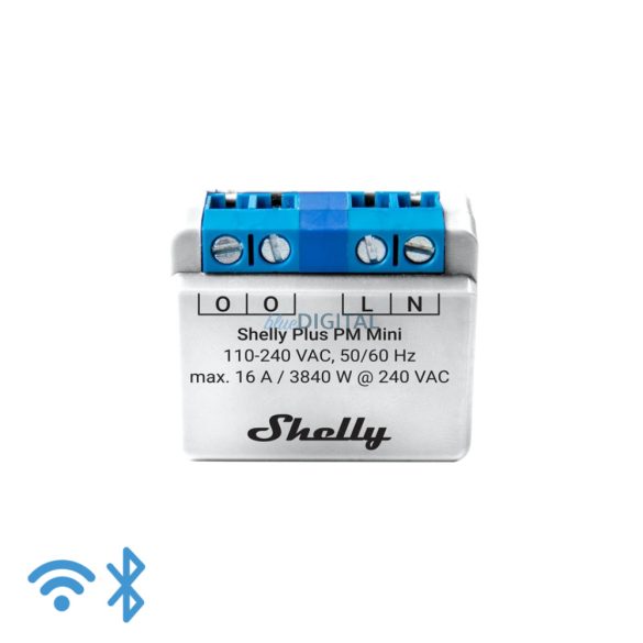 Shelly PLUS PM mini Wifi+Bluetooth fogyasztásmérő relé