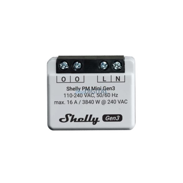 Shelly PM Mini Gen3 egy áramkörös WiFi-s okosrelé, 16A