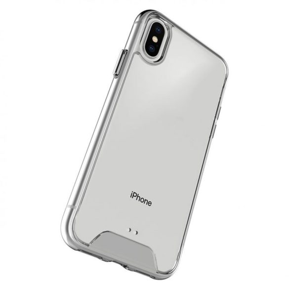 Ütésálló szilikon hátlap, iPhone 14 Pro, Átlátszó