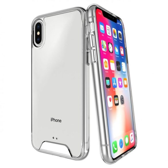 Ütésálló szilikon hátlap, iPhone 14 Pro, Átlátszó