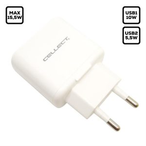 15,5W Hálózati töltő adapter 2 USB csatlakozó,3.1A