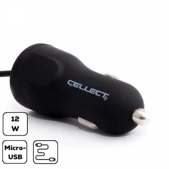 Autós töltő Micro USB csatlakozással, 2.4A