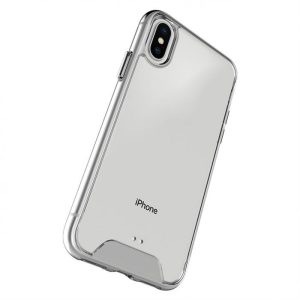 Ütésálló szilikon hátlap, iPhone X, Átlátszó