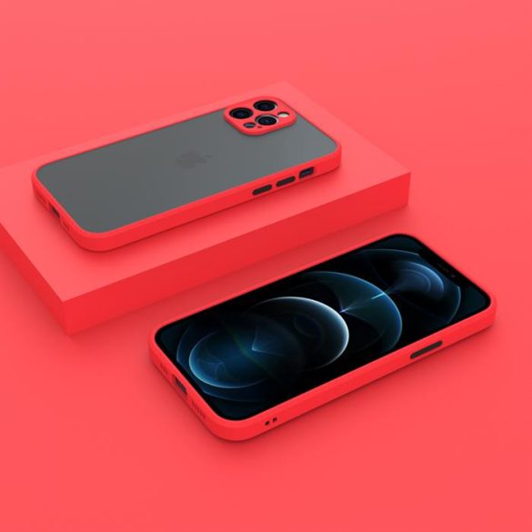 iPhone 12 Pro műanyag tok, piros, fekete