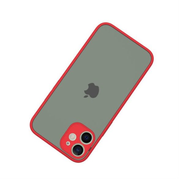 iPhone 12 Mini műanyag tok, piros, fekete