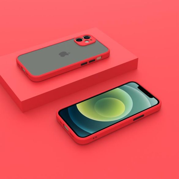 iPhone 12 Mini műanyag tok, piros, fekete
