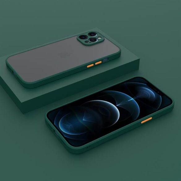 iPhone 12 Pro Max műanyag tok, zöld, narancs