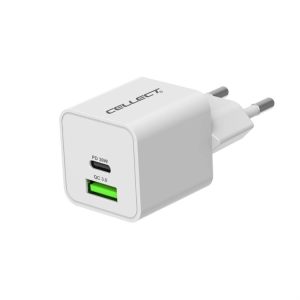 Hálózati töltő adapter PD 30W / QC3.0 18W, Fehér