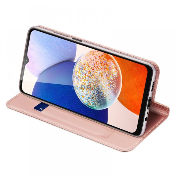 Samsung Galaxy A14 5G oldalra nyíló tok, RoseGold