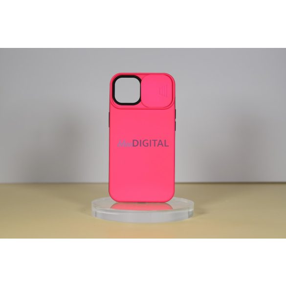 iPhone 14 TPU+PC csúsz. kameravédős tok,Pink