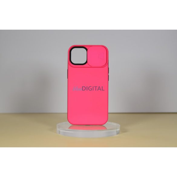 iPhone 14 TPU+PC csúsz. kameravédős tok,Pink