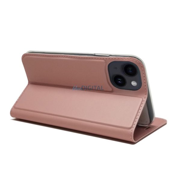 iPhone 15 oldalra nyíló tok,Rosegold