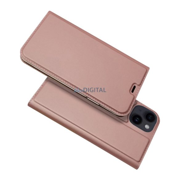 iPhone 15 oldalra nyíló tok,Rosegold