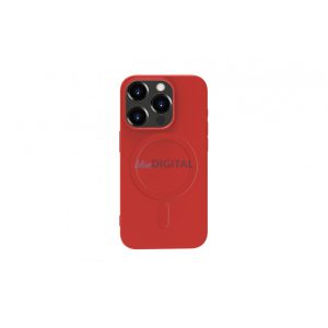 iPhone 15 mágneses szilikon tok, Piros