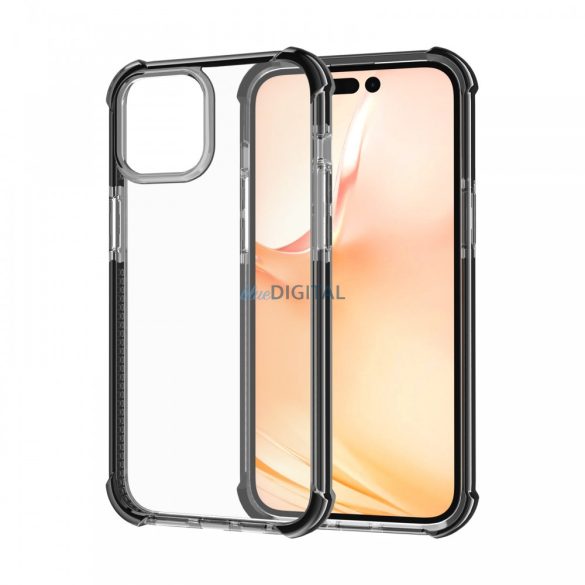 iPhone 13 Pro Max ütésálló szilikon hátlap, Fekete