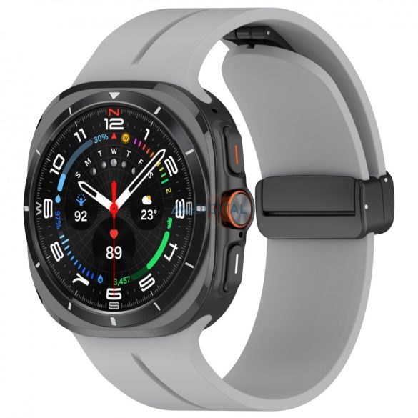 Samsung Galaxy Watch 7 Ultra mágneses szil. óraszíj,24mm,V.szürk