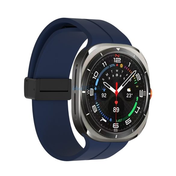 Galaxy Watch 7 Ultra mágneses szil. óraszíj,24mm,Sötétkék