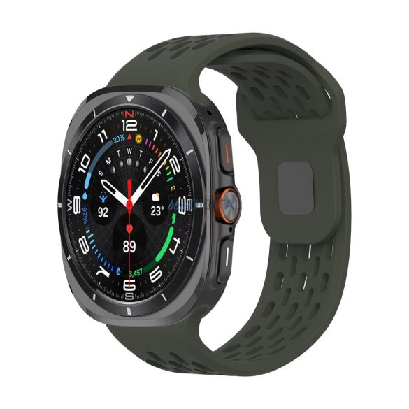 Galaxy Watch 7 Ultra lyukacsos mágneses szil. óraszíj,24mm,Sötét