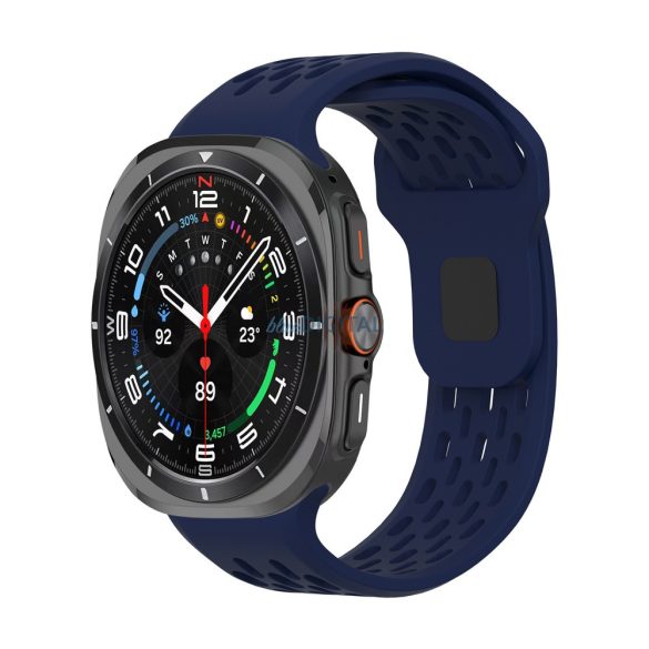 Galaxy Watch 7 Ultra lyukacsos mágneses szil. óraszíj,24mm,S.kék