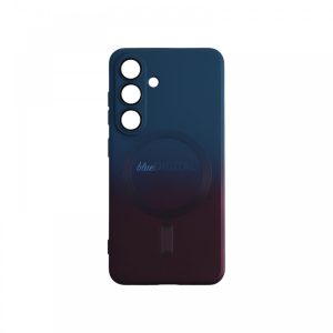 Samsung S25 mágneses design tok, Sötétkék-Pink